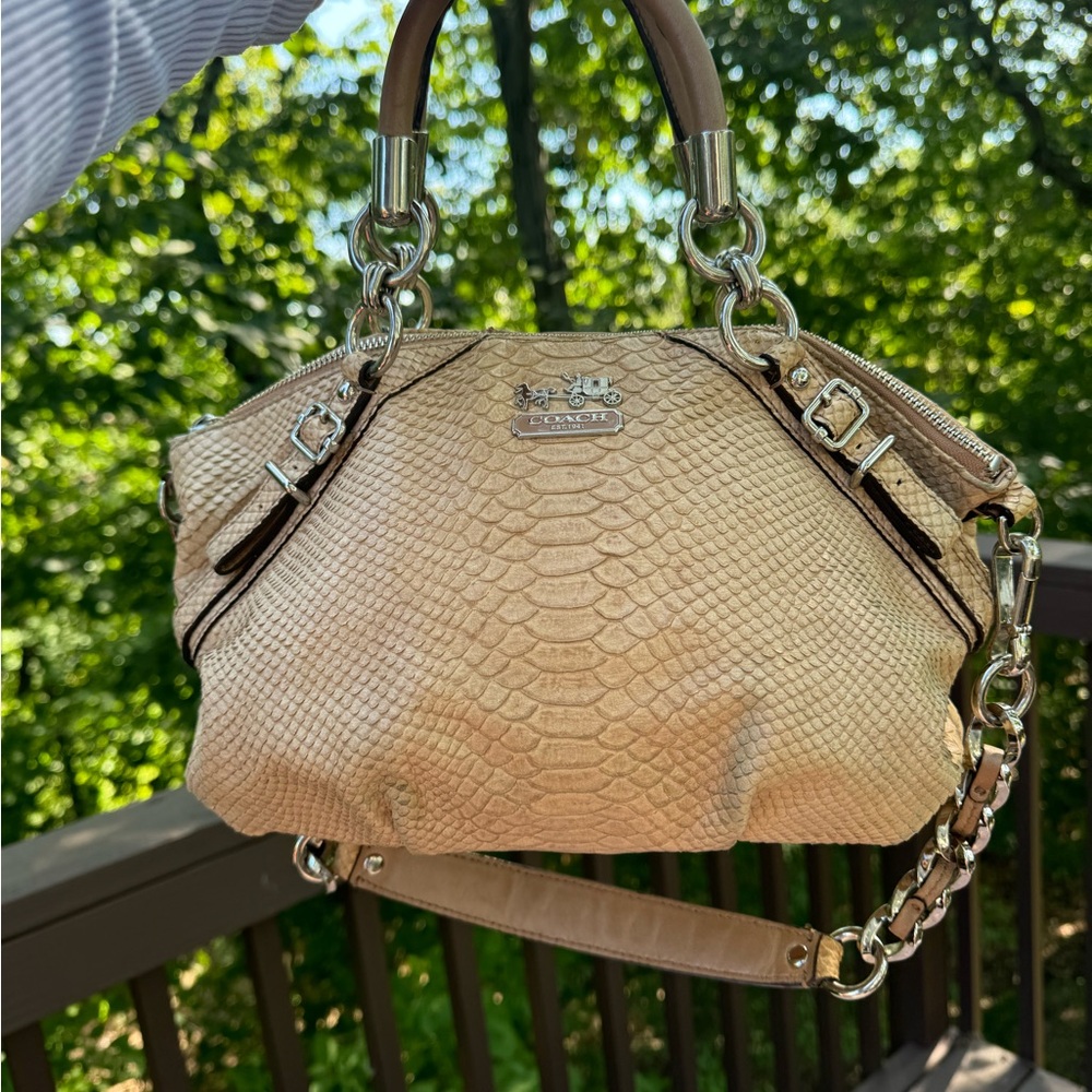 Coach Madison Sophia Python Leather Tan - image 2